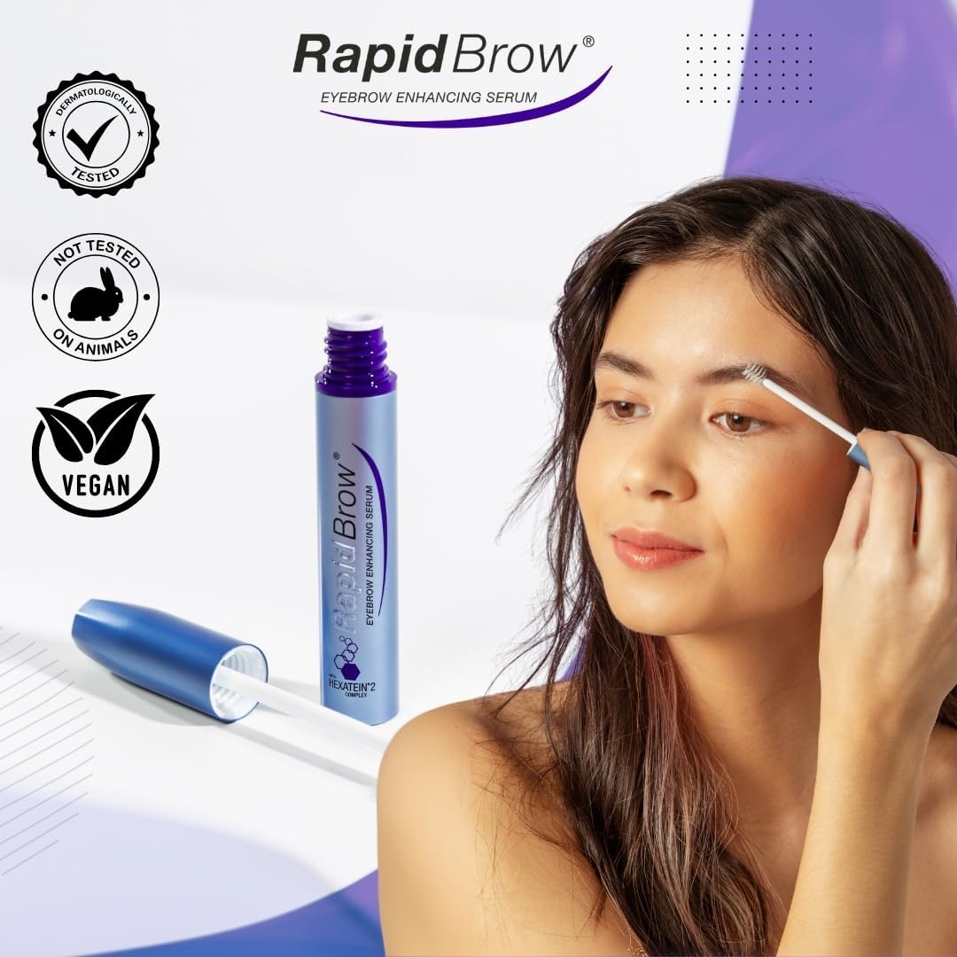 RapidBrow Enhancing Serum 3 mL - Hydrating Serum for Visibly Thicker-Looking Brows with Hexatein 2 Complex